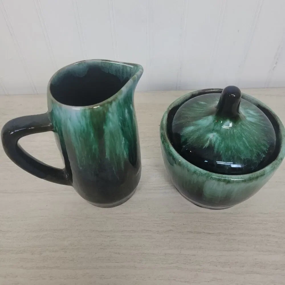 Blue Mountain Pottery Sugar Bowl and Creamer Set Canadian Ceramics
